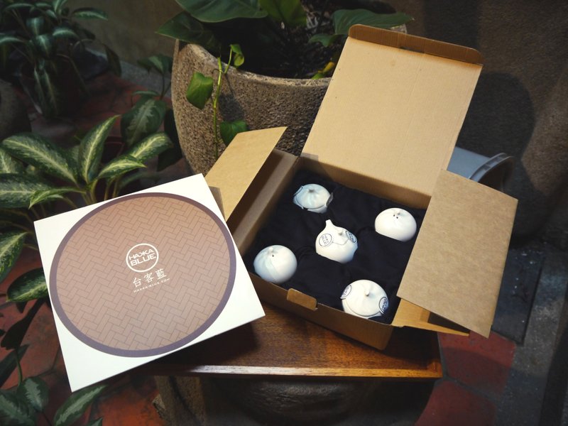 【台客蓝】小笼包调味罐五入组 **纸盒包装** - 调味罐/酱料瓶 - 其他材质 白色