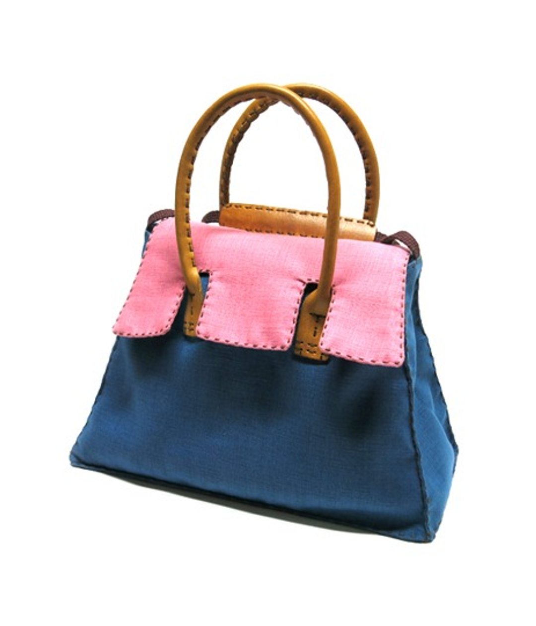 手提包/肩背两用 约瑟芬 Josephine Bag 粉红x浅土蓝 - 手提包/手提袋 - 其他材质 蓝色