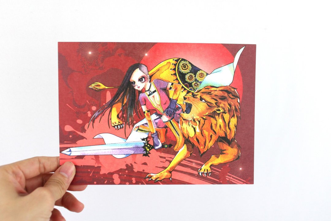 十二星座-Leo狮子座/插画明信片 - 卡片/明信片 - 纸 橘色