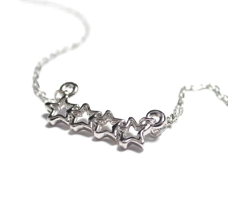 手工可爱迷你流星项链,手工简约星星项链/手工项链 - 项链 - 其他金属 白色