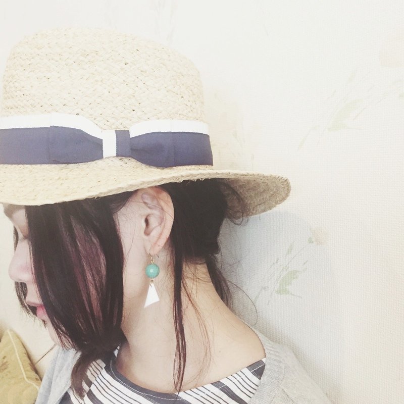 Marygo［夏日几何切割］金色耳环 - 耳环/耳夹 - 其他金属 