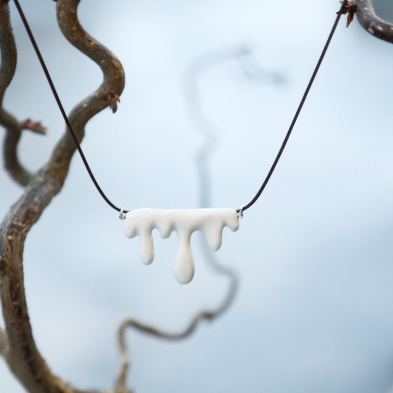 Melting－手工白瓷颈链 - 颈链 - 瓷 白色