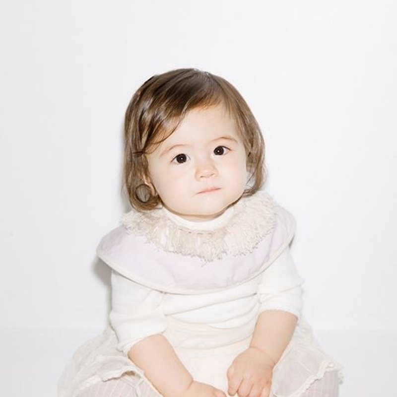 MARLMARL 日本有机棉围兜 / 粉红流苏 - 围嘴/口水巾 - 棉．麻 粉红色