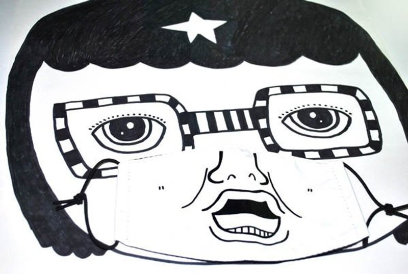 k82废物奶泡/手绘好机车口罩/呵呵哈兮 - 其他 - 其他材质 