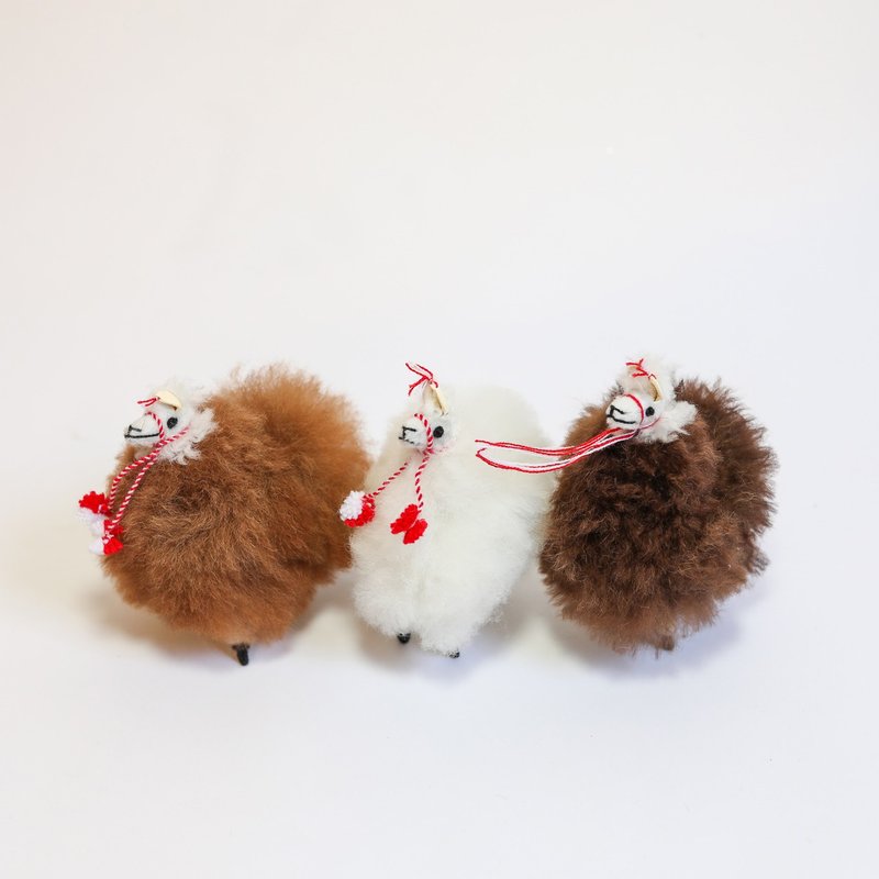 羊驼_小_空中的棉花糖_公平贸易 - 摆饰 - 羊毛 多色