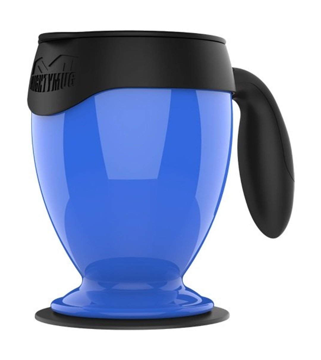 【吸奇不倒杯】桌上型双层有盖马克杯-经典款（蓝色） - 玩具 - 塑料 蓝色