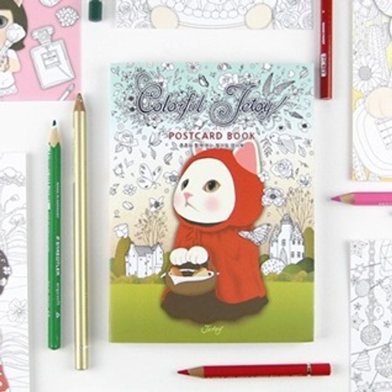 Jetoy, 甜蜜猫 秘密花园 明信片 着色本 J1509201 - 卡片/明信片 - 纸 多色