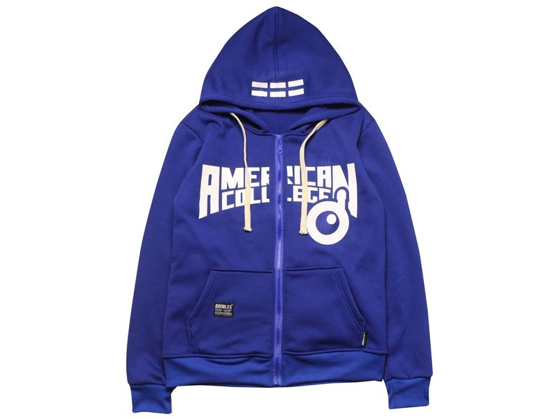 Doodles American College 型格拉链Fleece Jkt, 彩蓝色 - 男装外套 - 其他材质 蓝色