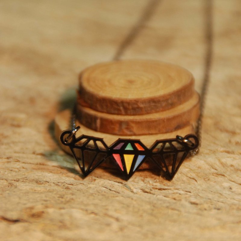 钻石/彩色款/短项链/压克力材质 - 项链 - 压克力 多色