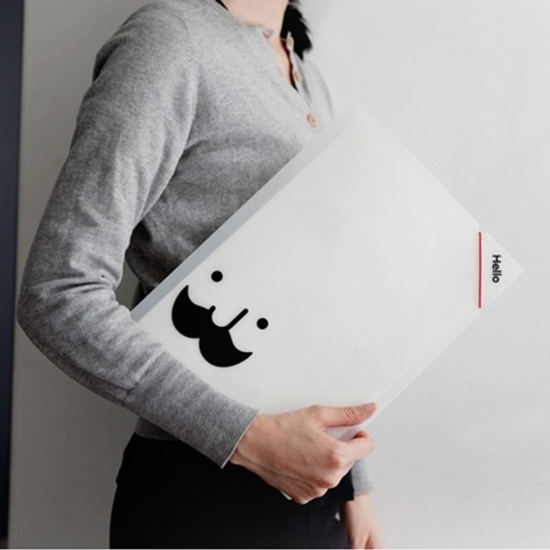 Dessin x JSTORY-Mr.Babba 双口袋档案夹,JST14938 - 文件夹/资料夹 - 塑料 白色