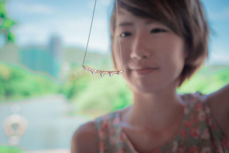 凝结的瞬间-垂滴水滴项链 - 项链 - 其他金属 灰色