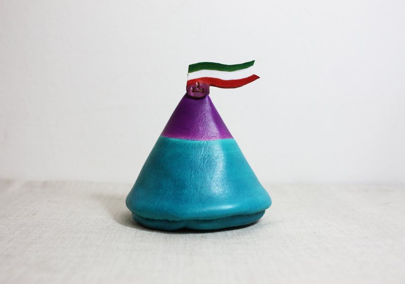 我的小土丘-零钱包-意大利国旗款 - 零钱包 - 真皮 蓝色