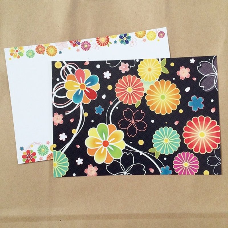 和柄．菊与樱明信片组 2入 - 卡片/明信片 - 纸 蓝色