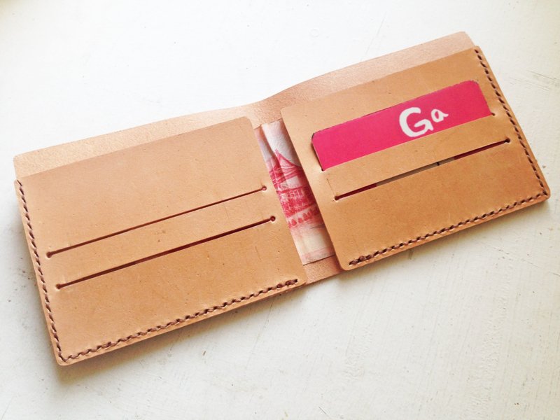 温暖的颜色。植鞣革。真皮。原色皮夹。 - 皮夹/钱包 - 真皮 金色