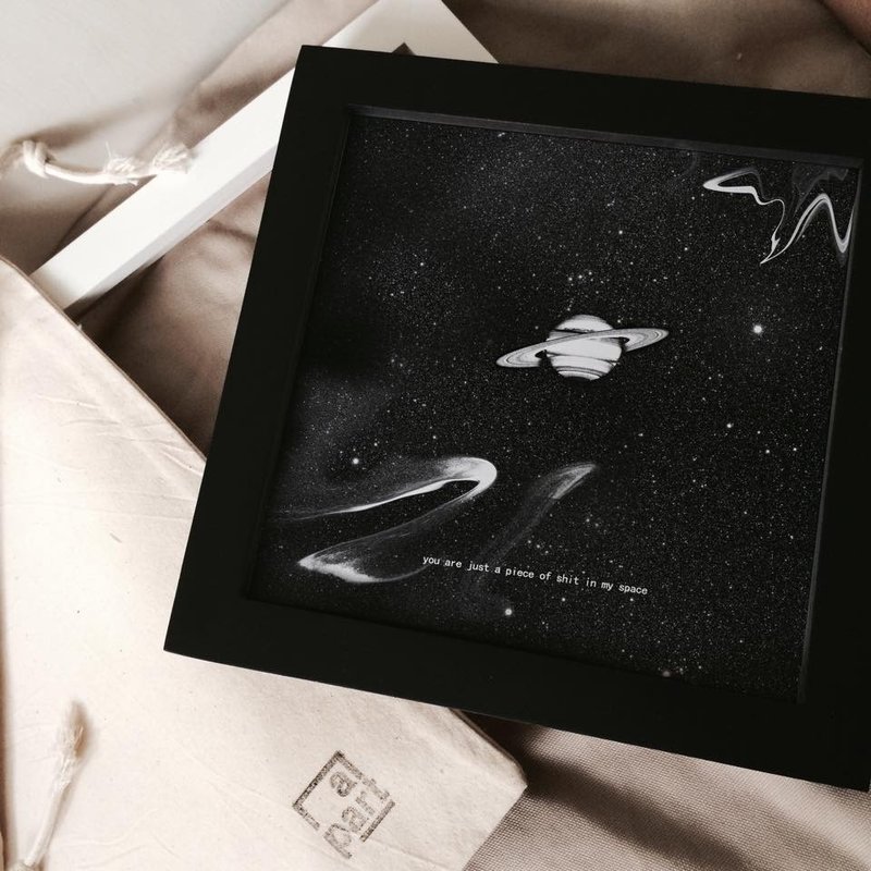 独立宇宙｜星空画框 - 画框/相框 - 木头 黑色