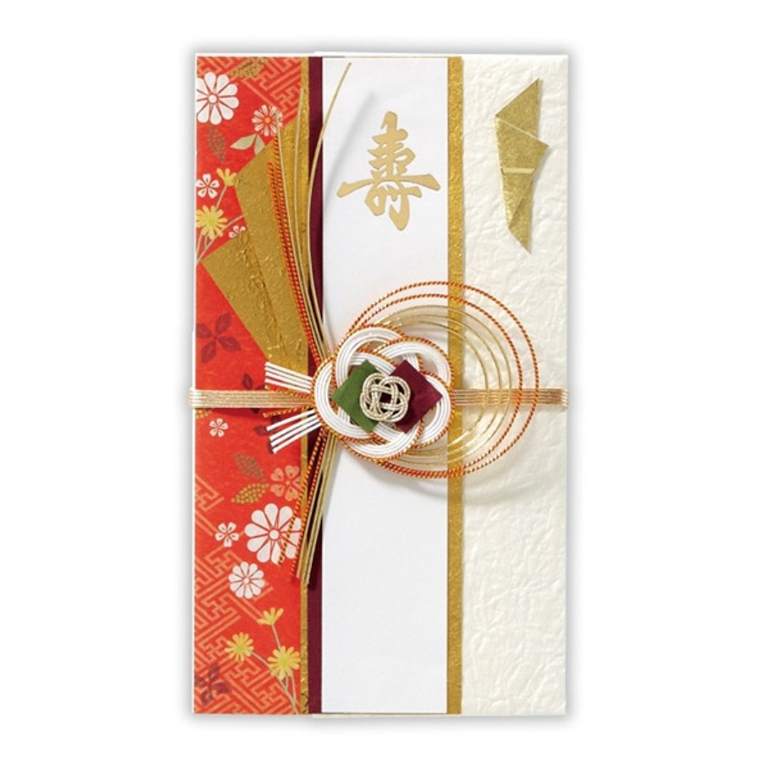 Hallmark-结婚御祝 寿花红色 JP-日本卡 祝福礼金袋 - 红包/春联 - 纸 金色