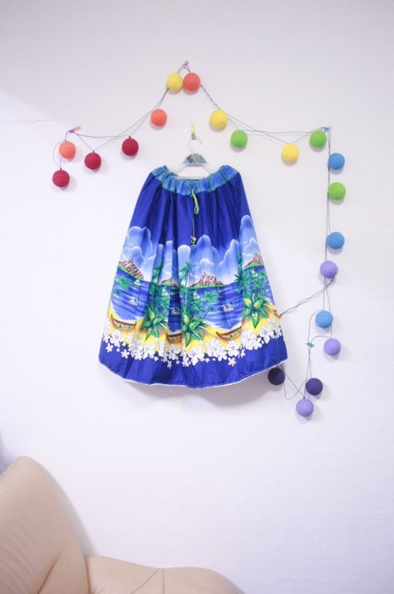 渡假吧，我要去游泳 - 裙子 - 其他材质 蓝色