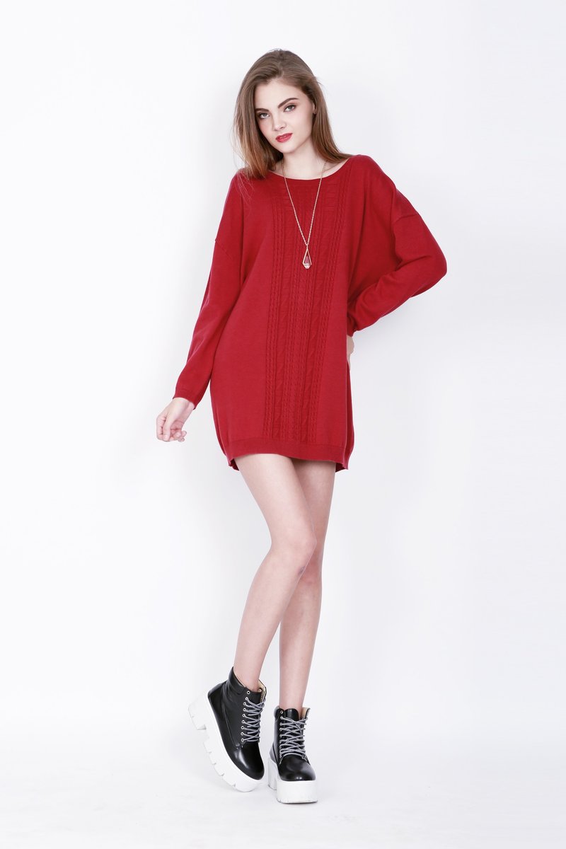 ZIZTAR 英伦风毛衣 KW14-113 - 裙子 - 其他材质 红色