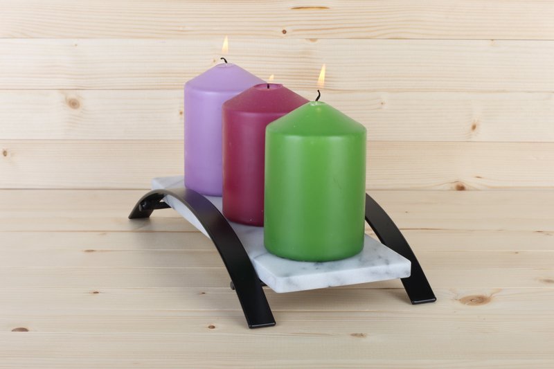 大理石烛台 - 蜡烛/烛台 - 石头 白色