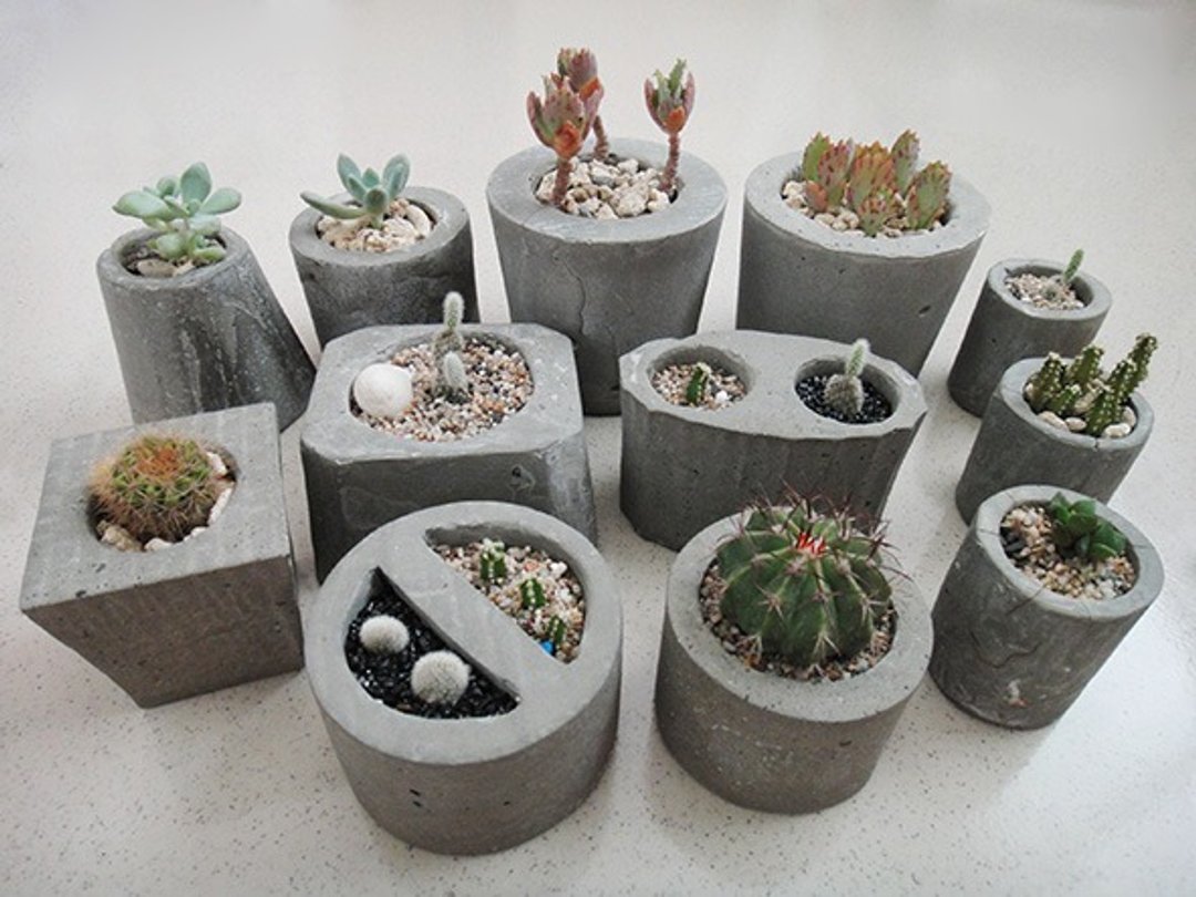 多款 仿石 水泥盆器 盆栽 植栽 仙人掌 多肉植物 - 植栽/盆栽 - 水泥 灰色
