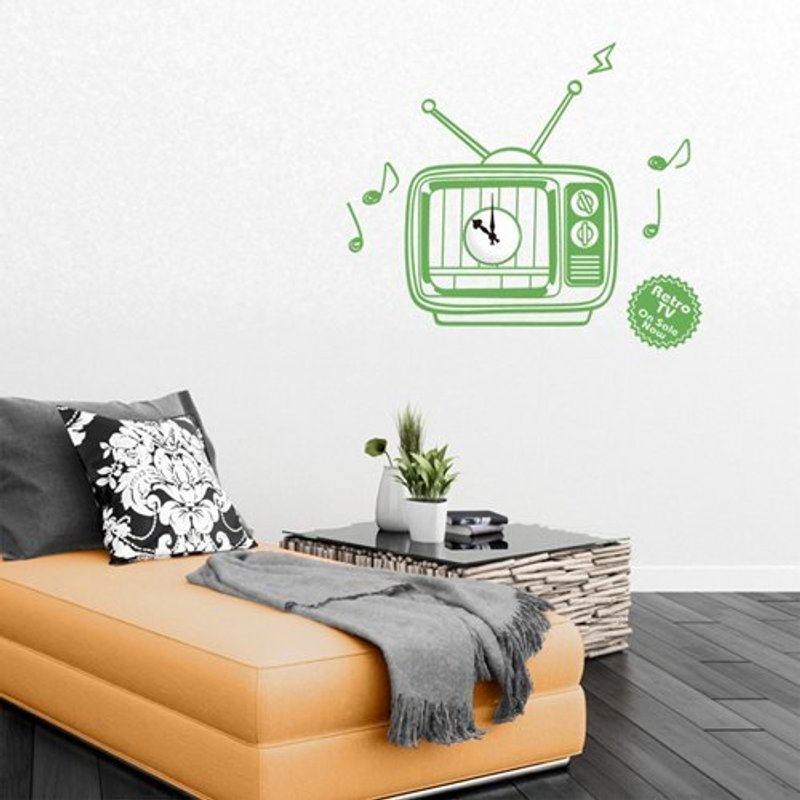 《Smart Design》创意无痕壁贴◆怀旧电视时钟(含台制机芯) 8色可选 - 墙贴/壁贴 - 其他材质 金色