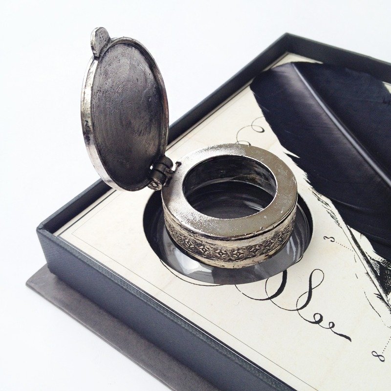 7342 意大利手写风羽毛沾水笔专用套组礼盒 | Francesco Rubinato - 钢笔 - 玻璃 黑色