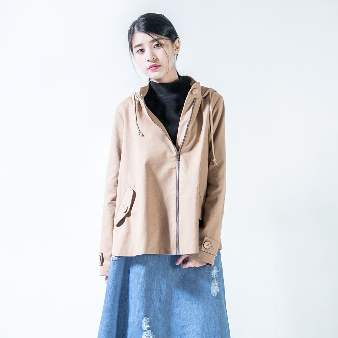 SU:MI said Workaholic 伞版连帽工作外套_5AF206_卡其 - 女装休闲/机能外套 - 棉 咖啡色