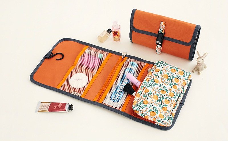 ARDIUM 花漾旅行盥洗包 - 覆盆子 - 化妆包/杂物包 - 其他材质 橘色