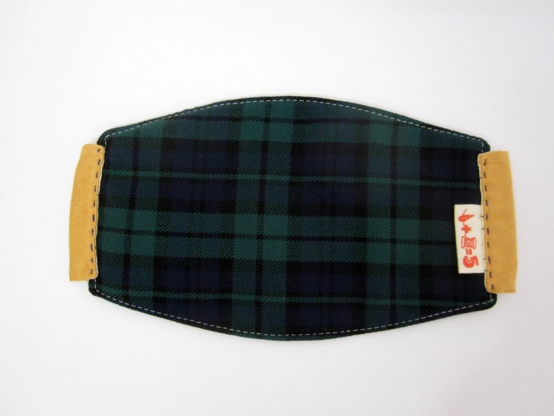 *经典绿格 双面口罩* - 口罩 - 棉．麻 绿色