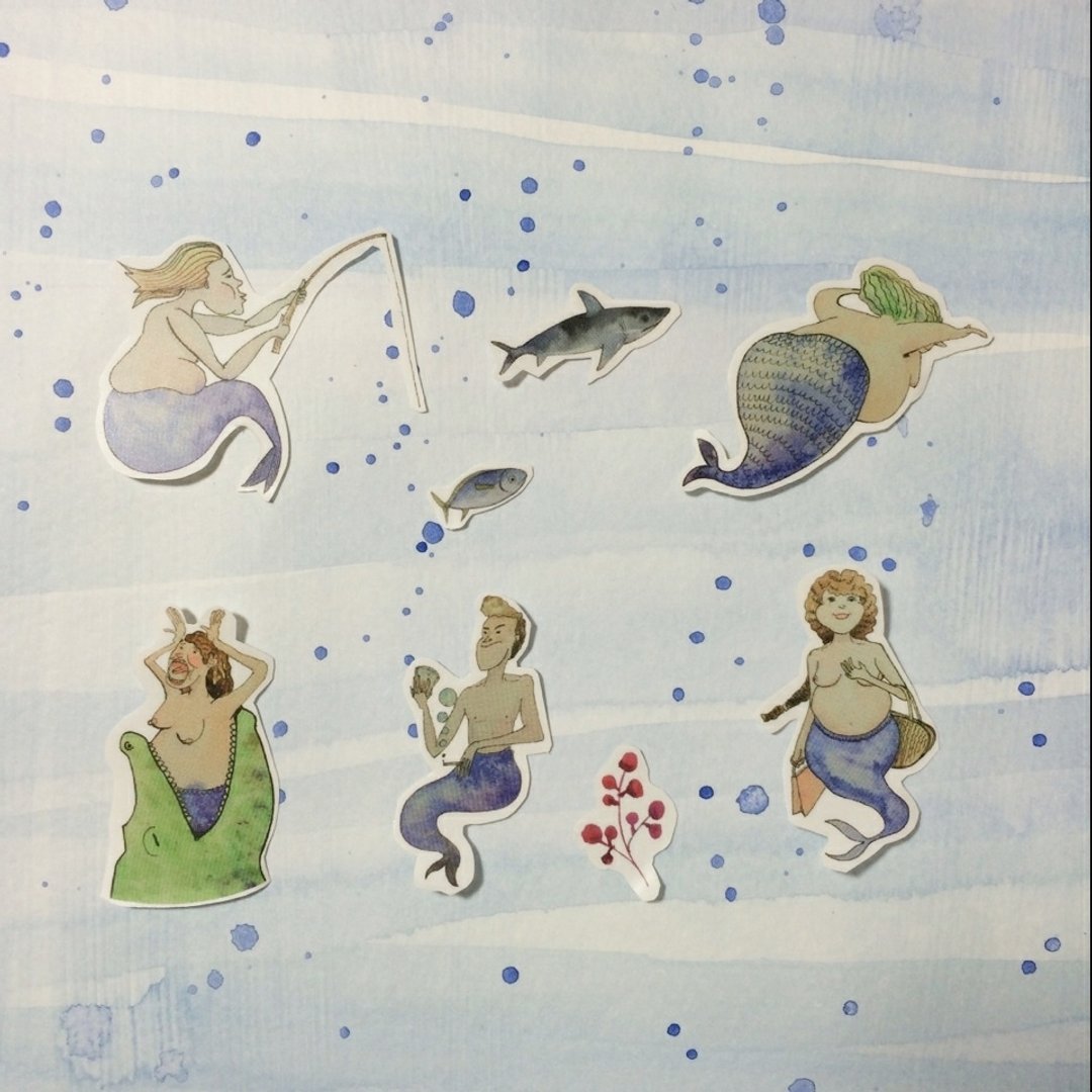 贴纸 人鱼海洋系列 - 贴纸 - 其他材质 蓝色