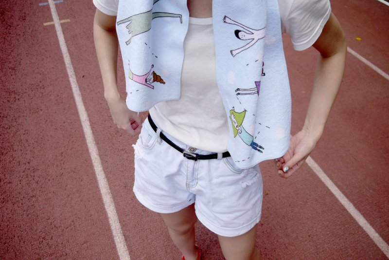 ✿Macaron TOE 马卡龙脚趾✿ 手舞足蹈 /毛巾(运动毛巾!小海滩巾!擦头毛巾!浴巾!) - 毛巾浴巾 - 其他材质 蓝色