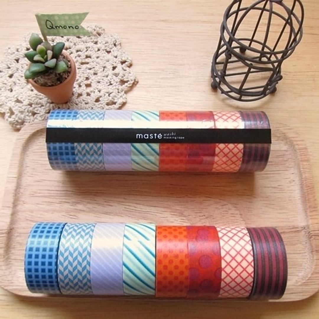 maste Masking Tape 和纸胶带 Basic 复古暖色系【花样8卷组 (MST-MKT06-B)】 - 纸胶带 - 纸 多色