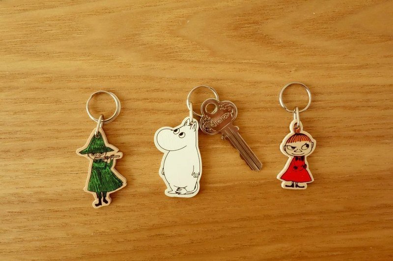 | 新品 | Moomin家族芬兰限定小木钥匙圈 - 吊饰 - 木头 白色