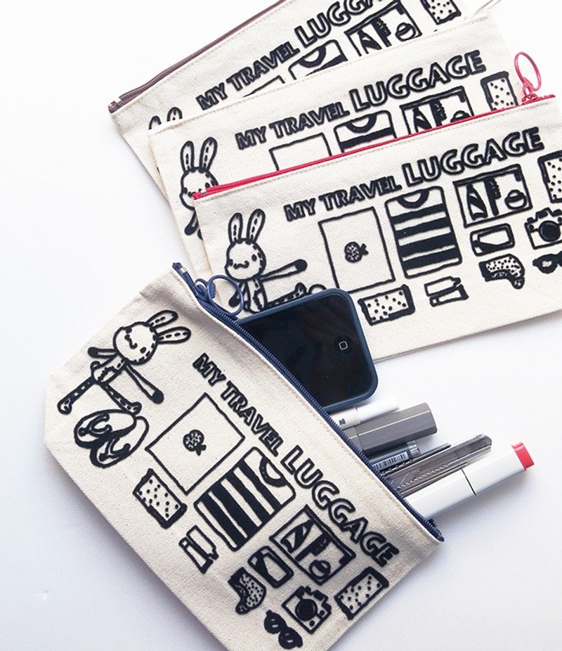 《Foufou》植绒笔袋包(有底) - My Luggage - 铅笔盒/笔袋 - 其他材质 白色