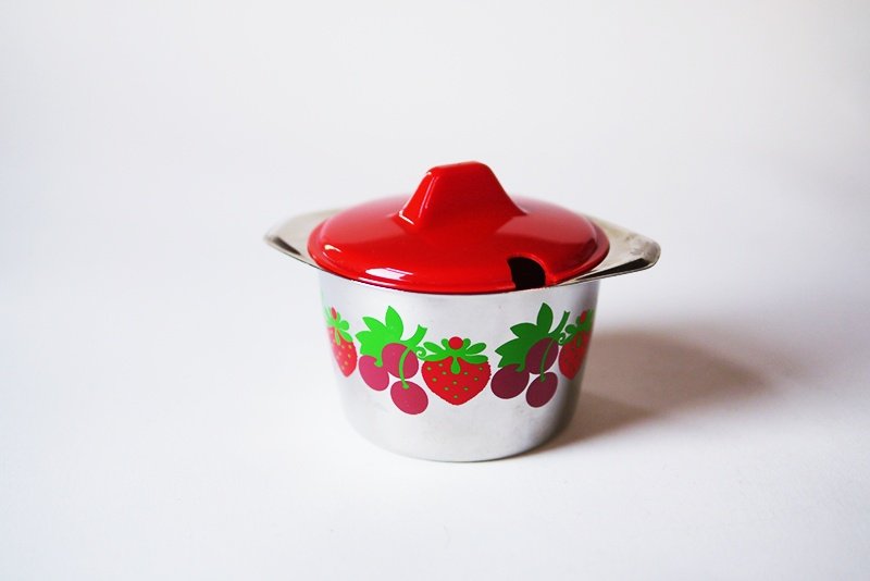 Vintage 复古金属糖罐 - 调味罐/酱料瓶 - 其他金属 红色