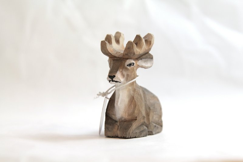 SUSS-英国复古手工木头雕刻削铅笔机/削笔器(可爱麋鹿造型) - 削笔器 - 木头 咖啡色