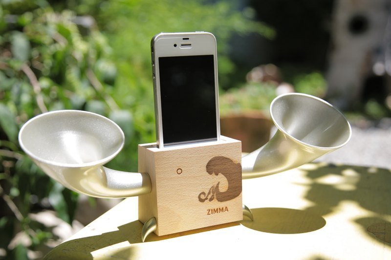 百货福利品-不得退换货! 独家贩售 南吼 ZIMMA-立体双声道 免提器 山毛榉(四色) 专属 iPhone SE以下机种使用( i6以上机种、安卓机种不适用) - 扩音器/喇叭 - 木头 咖啡色