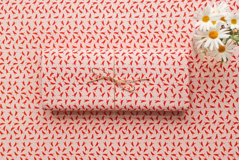 布匹-小八哥/粉底橘红(250g) - 其他 - 其他材质 粉红色