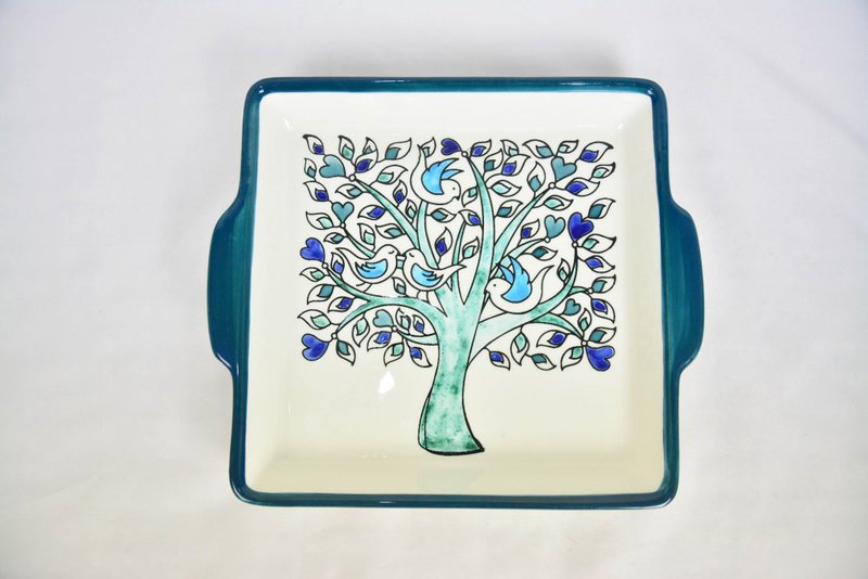 生命之树方拖盘＿公平贸易 - 浅碟/小碟子 - 其他材质 多色