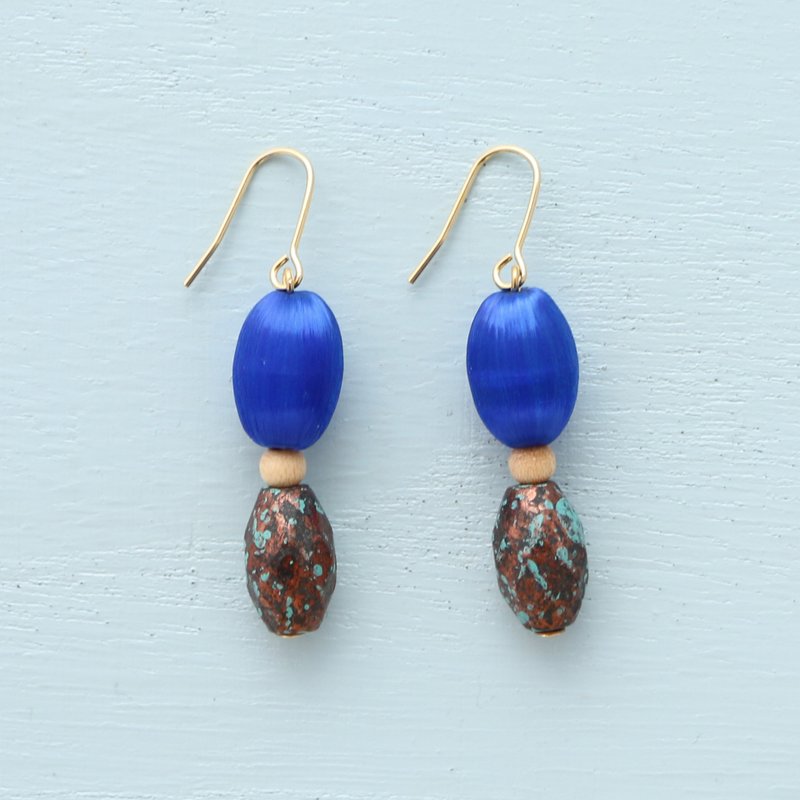 [ 青鸟 ]　耳针式・耳夹式 耳环 - 耳环/耳夹 - 其他材质 蓝色