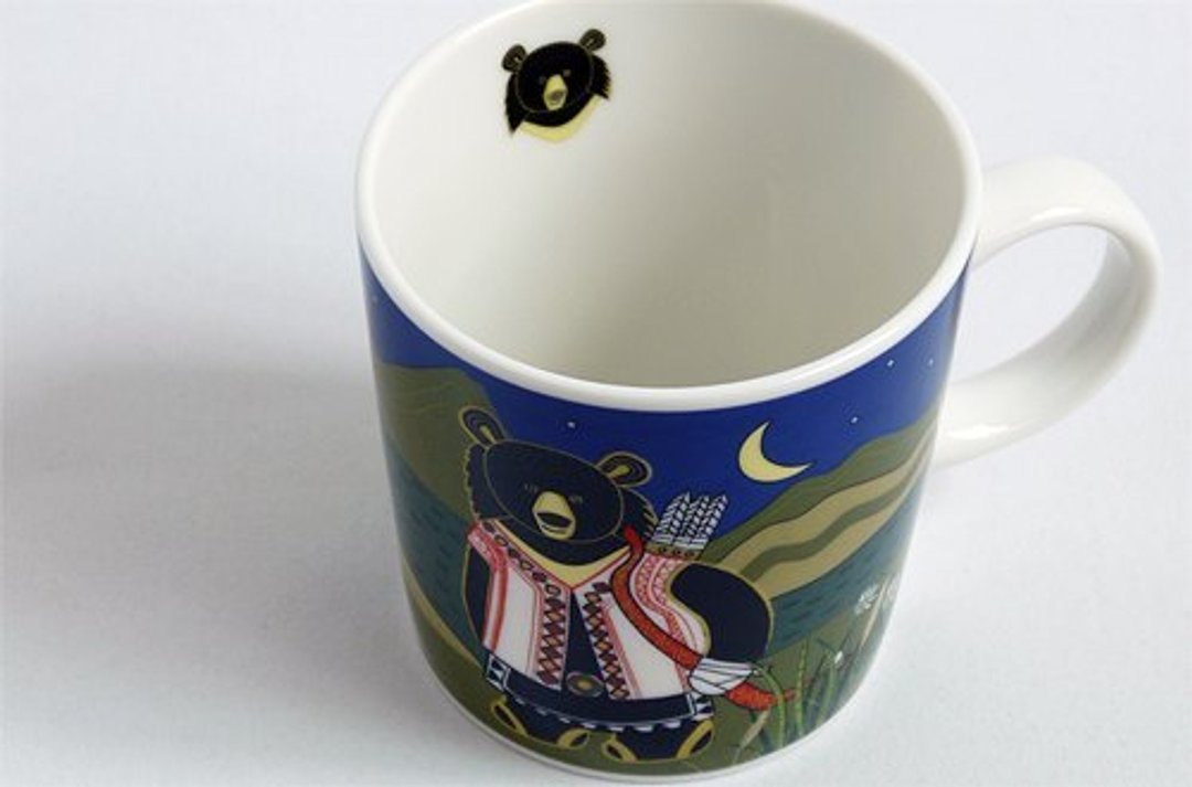 台湾黑熊插画马克杯 - 咖啡杯/马克杯 - 瓷 银色