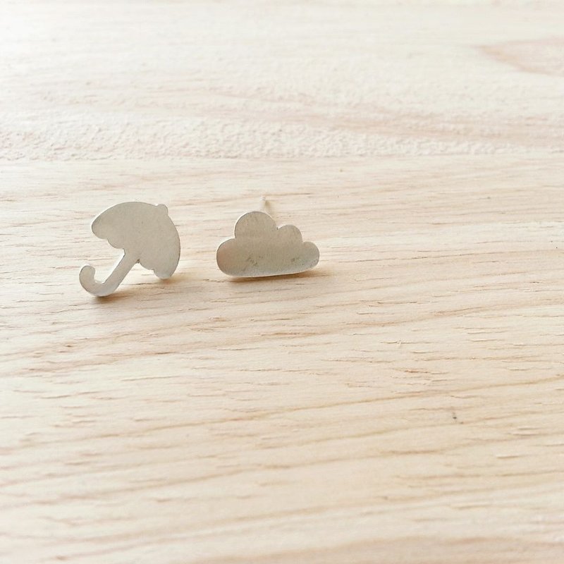 纯银四季耳环 - 耳环/耳夹 - 植物．花 灰色