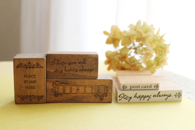 信纸・小消息 木头印章组 - 印章/印台 - 木头 咖啡色