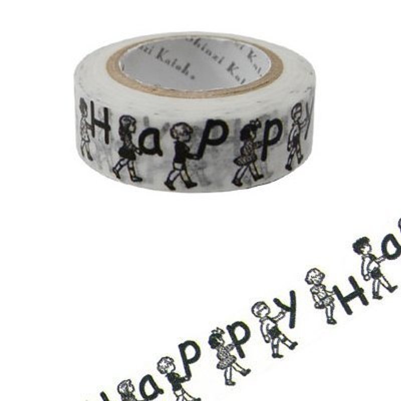 Shinzi Katoh 加藤真治 法式插画 纸胶带(开心 KS-MT-10008) - 纸胶带 - 纸 黑色