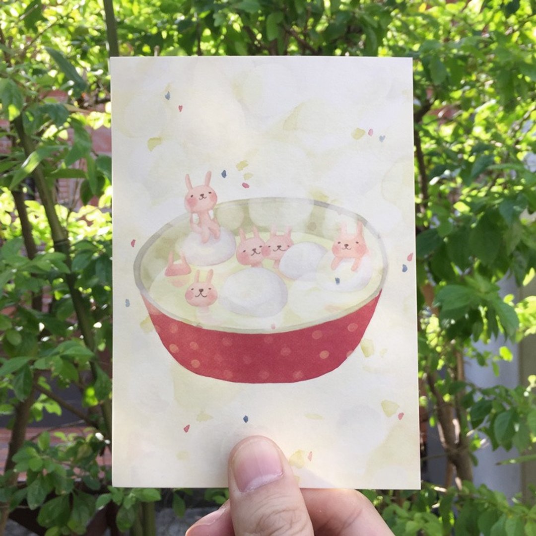 设计明信片｜汤圆兔 - 卡片/明信片 - 纸 多色