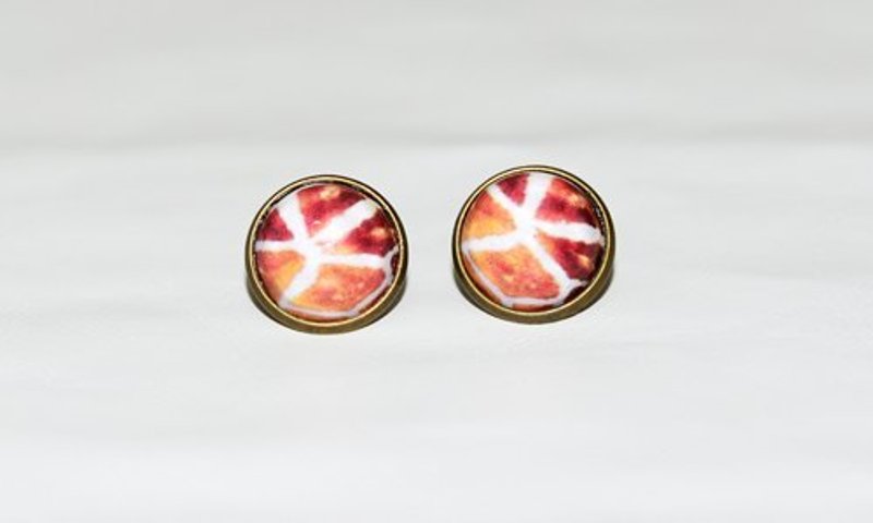 动物拼图-长颈鹿耳环(耳针/耳夹) - 耳环/耳夹 - 其他金属 咖啡色