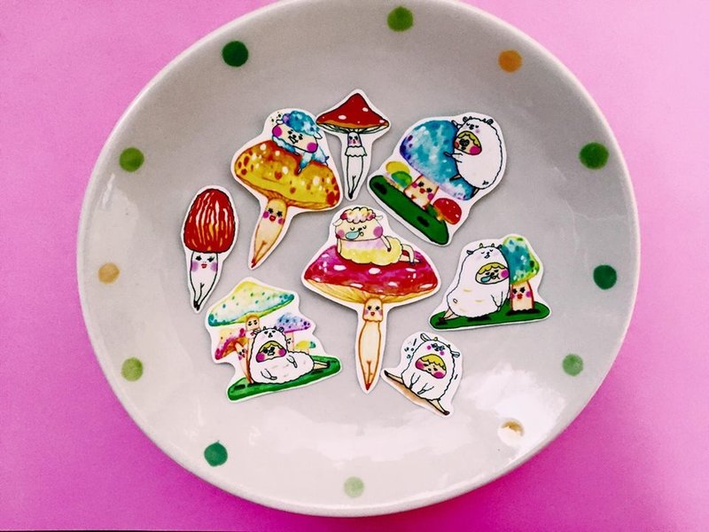 打瞌睡中…羊喥菇贴纸包 - 贴纸 - 其他材质 多色