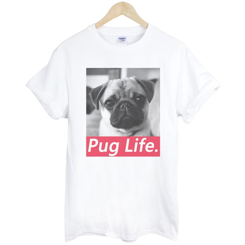PUG LIFE#2 短袖T恤-2色 巴哥 哈巴狗 狗 犬 动物 文青 艺术 设计 时髦 文字 时尚 - 男装上衣/T 恤 - 其他材质 多色