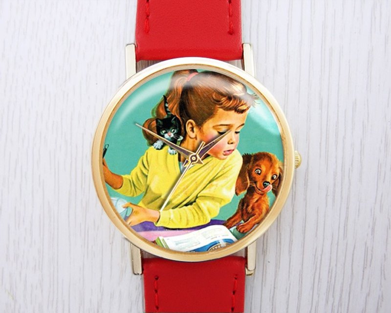 狗狗伴读 - 女表/男表/中性表/配件饰品【Special U Design】 - 女表 - 其他金属 蓝色