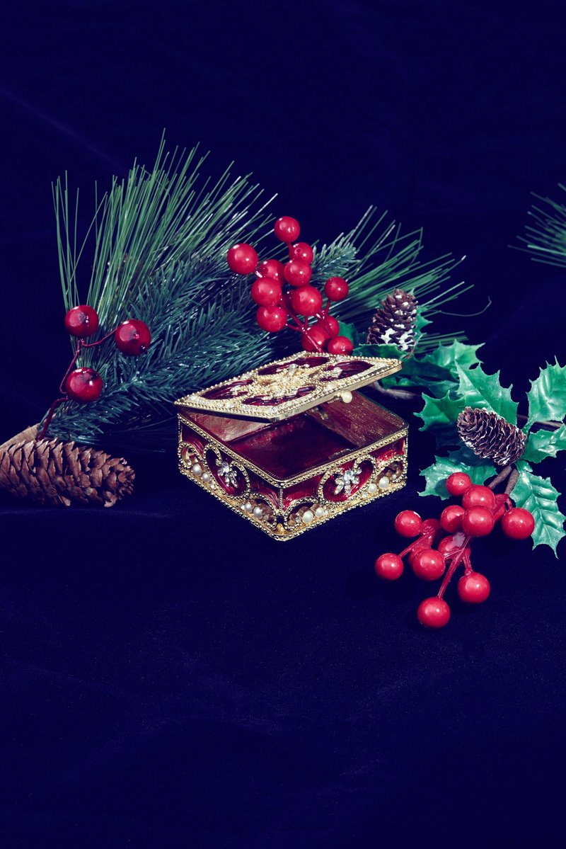 Neve Jewelry 艳红华丽 方型珠宝盒(红/金) - 摆饰 - 其他金属 红色